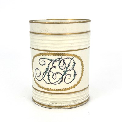 Lot 815 - A Chelsea Derby porcelain mug, dated 1781,...