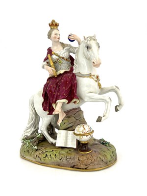 Lot 690 - A Meissen porcelain figure of Europa, after J...