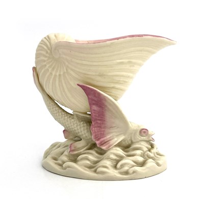 Lot 782 - A Belleek second period flying fish pedestal...