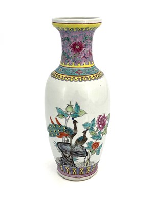 Lot 470 - A Chinese famille rose vase, shouldered form,...