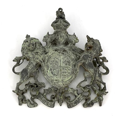 Lot 217 - A Victorian cast lead Royal coat of arms...