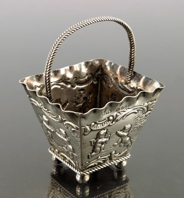 Lot 31 - A Dutch silver basket, import marks for London...