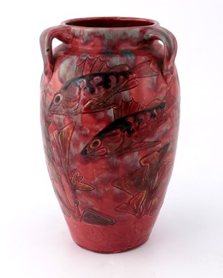 Lot 973 - William Baron, a Barnstaple art pottery vase,...