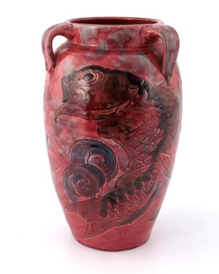 Lot 973 - William Baron, a Barnstaple art pottery vase,...