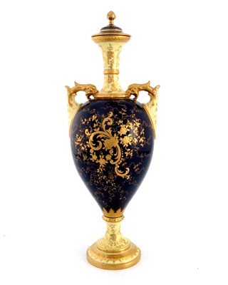 Lot 1015 - T H Chivers for Coalport, a large twin handled...