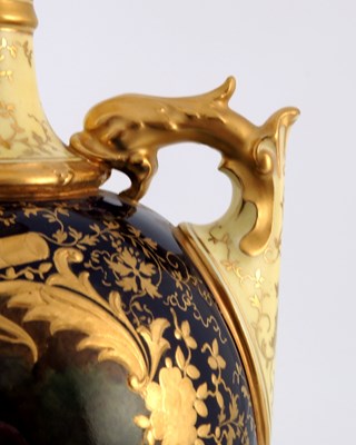 Lot 1015 - T H Chivers for Coalport, a large twin handled...