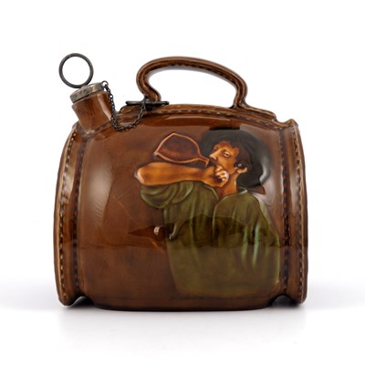 Lot 1085 - A Royal Doulton Kingsware leather bottle...