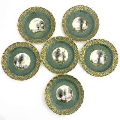 Lot 772 - G H Evans for Royal Worcester, a set of six...