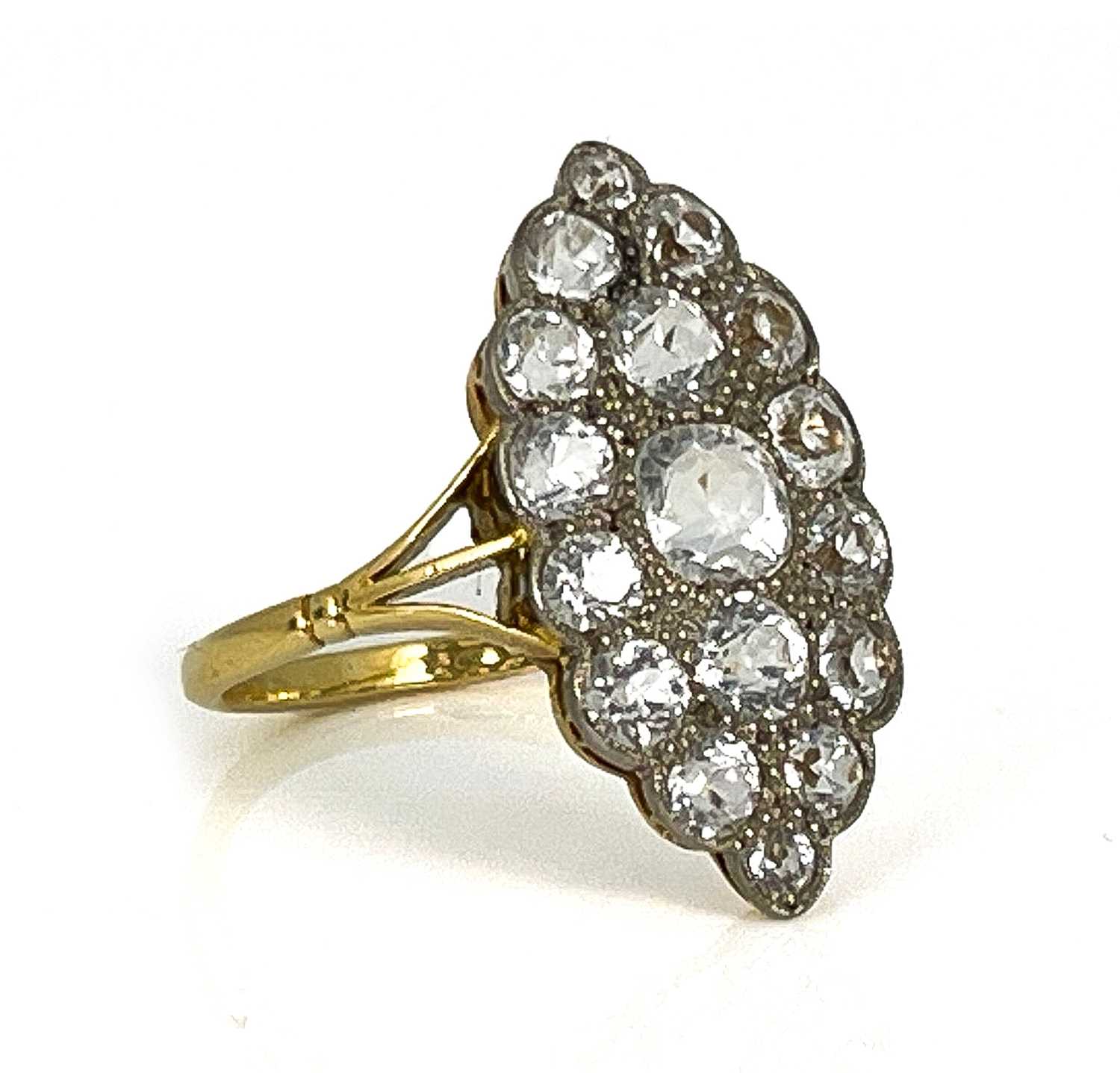 Lot 40 - An 18ct gold and white sapphire...