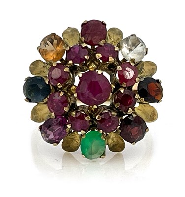 Lot 26 - A 14k gold ruby and other gemstone 'Message...