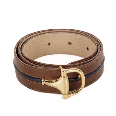 Lot 375 - Gucci, a vintage leather Horsebit belt,...