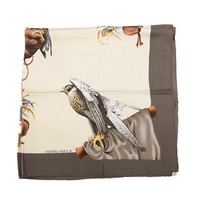 Lot 385 - Hermes, a Chasse A Vol silk scarf, designed by...