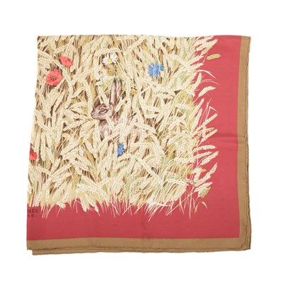 Lot 386 - Hermes, a Les Bles silk scarf, designed by...