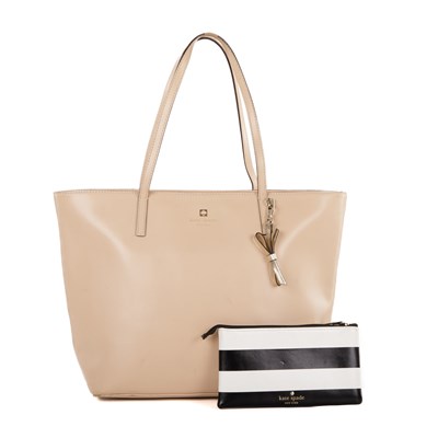 Lot 392 - Kate Spade, a cream leather handbag and a...