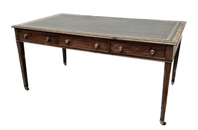 Lot 422 - A late George III mahogany library table,...