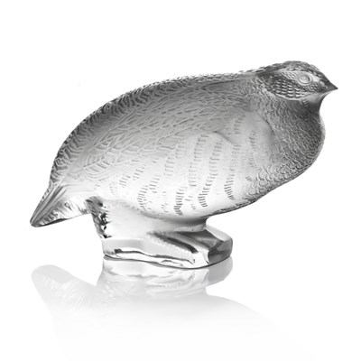 Lot 644 - Lalique, a Perdrix Couchee glass sculpture....