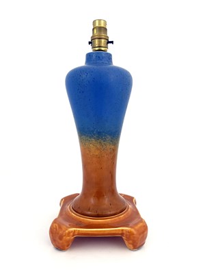 Lot 738 - Ruskin Pottery, a crystalline table lamp on...