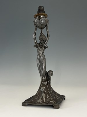Lot 139 - WMF, a Jugendstil silver plated figural table...