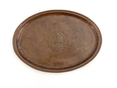 Lot 146 - Hugh Wallis, two large Arts and Crafts copper...