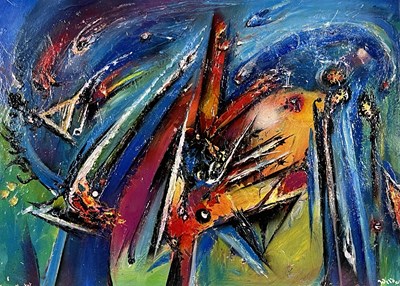 Lot 412 - David Wilde (British, 1918-1974), 'Fire in a...