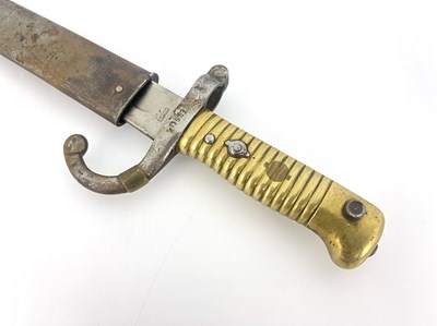 Lot 274 - A Dutch 1873 yataghan sword bayonet, brass...