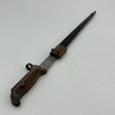 Lot 275 - A Danish M1889 Krag–Jørgensen carbine bayonet,...