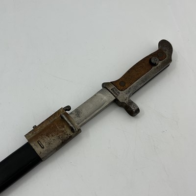 Lot 275 - A Danish M1889 Krag–Jørgensen carbine bayonet,...