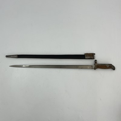 Lot 275 - A Danish M1889 Krag–Jørgensen carbine bayonet,...