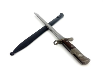 Lot 268 - A Swiss M1914 Schmidt–Rubin sawback bayonet by...