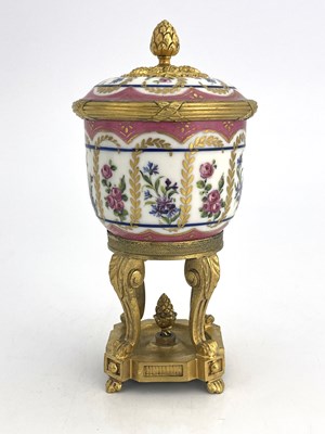 Lot 681 - A Paris porcelain and ormolu mounted potpourri...