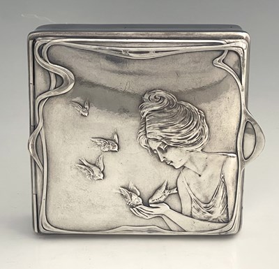 Lot 145 - An Art Nouveau silver plated box, in the style...