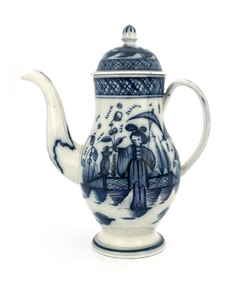 Lot 833 - A Leeds pearlware blue and white coffee pot,...