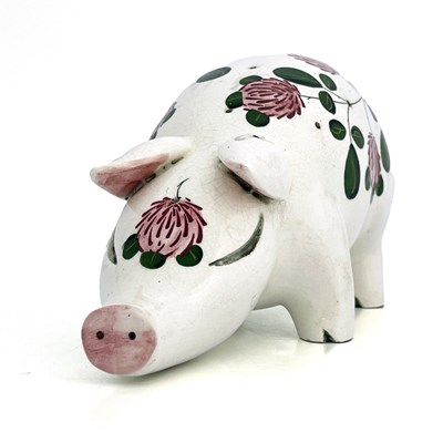 Lot 741 - Jan Plichta, a Wemyss Ware painted pig,...