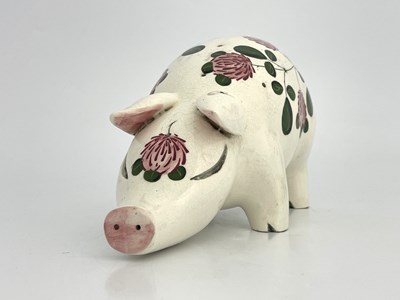 Lot 741 - Jan Plichta, a Wemyss Ware painted pig,...