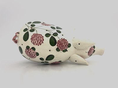 Lot 741 - Jan Plichta, a Wemyss Ware painted pig,...