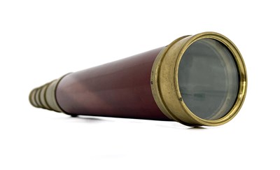 Lot 222 - A 19th century four draw brass telescope,...