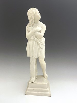 Lot 866 - A large white pearl ware classical figure of a...