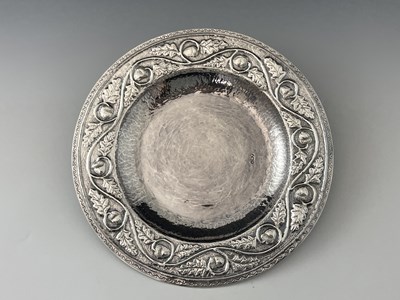 Lot 69 - An Arts and Crafts silver broad rimmed dish,...