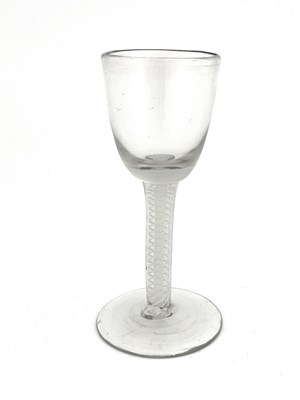 Lot 526 - An opaque twist wine glass, circa 1760, the...