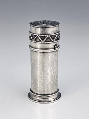 Lot 95 - An Arts and Crafts silver oil stock and pyx,...
