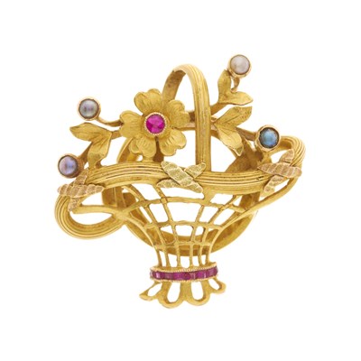 Lot 5 - An early 20th century French 18ct gold,...