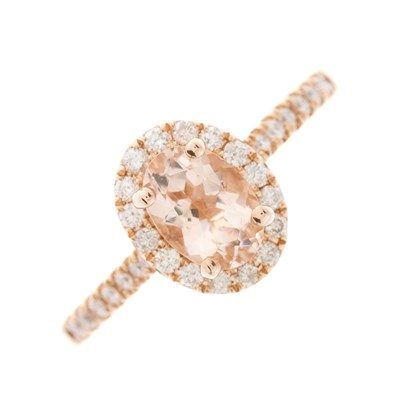 Lot 33 - A 14ct gold morganite and brilliant-cut...