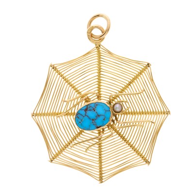 Lot 68 - An early 20th century 9ct gold turquoise...