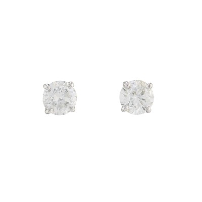 Lot 93 - A pair of 9ct gold brilliant-cut diamond...