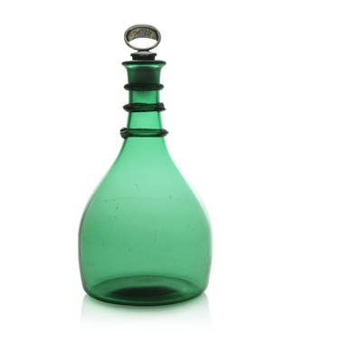 Lot 484 - A George III Bristol green glass decanter,...