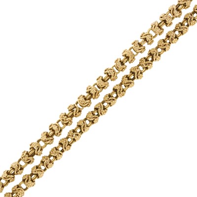 Lot 101 - A mid 20th century gold fancy-link longuard...