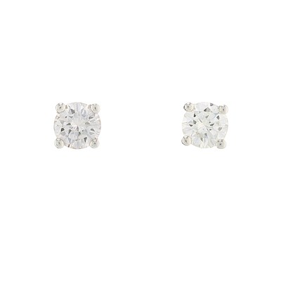 Lot 112 - A pair of brilliant-cut diamond single-stone...