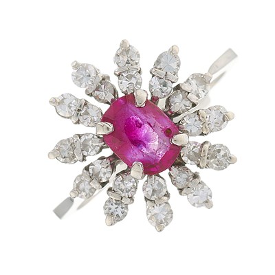 Lot 113 - A mid 20th century 18ct gold ruby and...