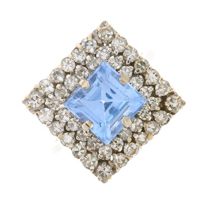 Lot 122 - A mid 20th century blue topaz and single-cut...