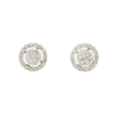 Lot 126 - A pair of 14ct gold brilliant-cut diamond...